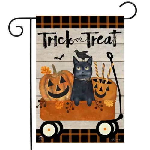 Briarwood Lane - Trick Or Treat Wagon Halloween Garden Flag - GFBL-G01847