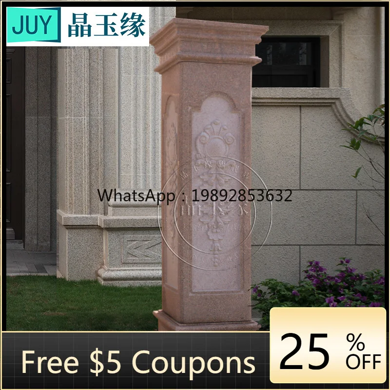 

LYY Stone Carving Marble Door European Style Roman Column Pillar Outdoor Stone Decoration Villa Community Entrance Stone Column