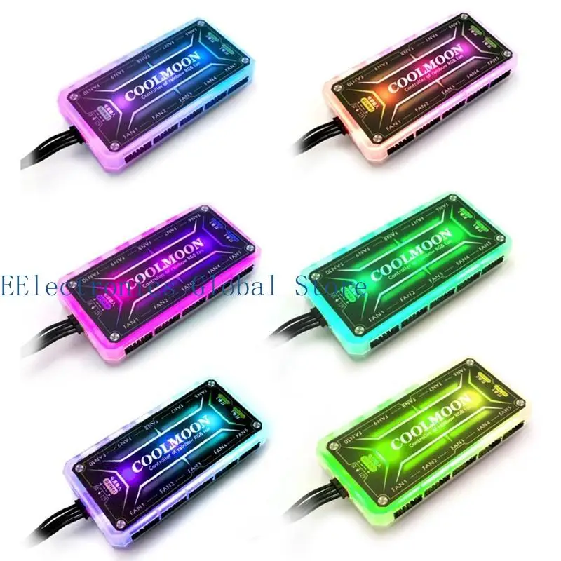 

462B Computer for Case Fan Intelligent Music Controller RGB LED Color for Smart Fan Cooling Remote Control 12V 5A