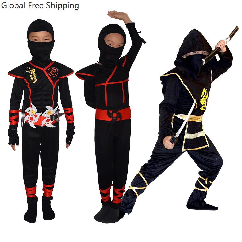 

Children's Ninja Costume Boy Halloween Japanese Samurai Costume Boy Ninja Jumpsuit Set Boy Gift Nightwear Performance Suit 2025