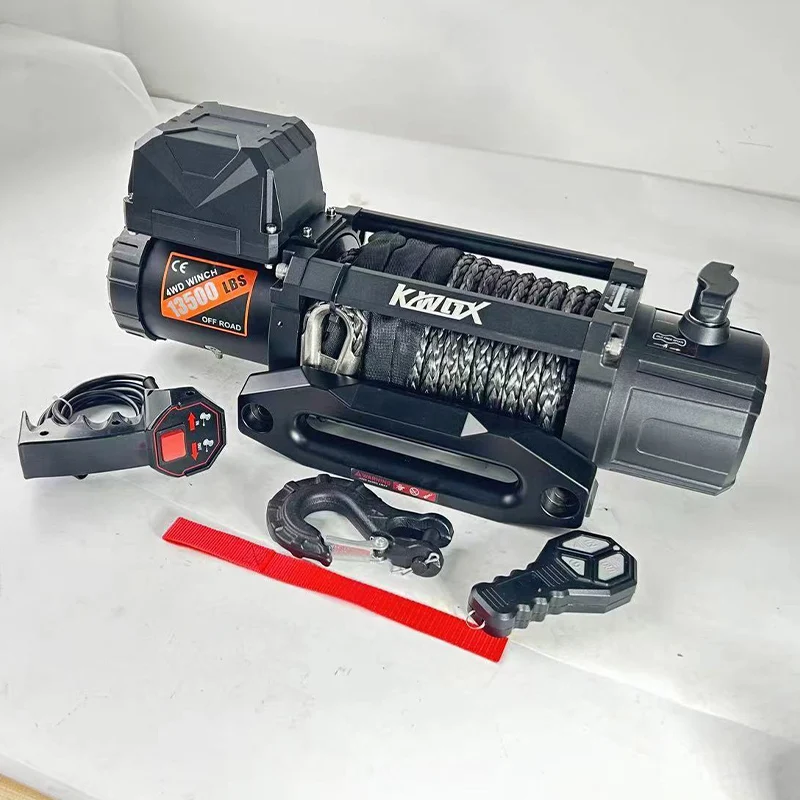 OEM الكهربائية 24 فولت 13500LBS سيارة ونش كهربائي 24 فولت شنت ونش كهربائي على الطرق الوعرة الإنقاذ الذاتي سحب ونش اصطناعي Ropecustom #4