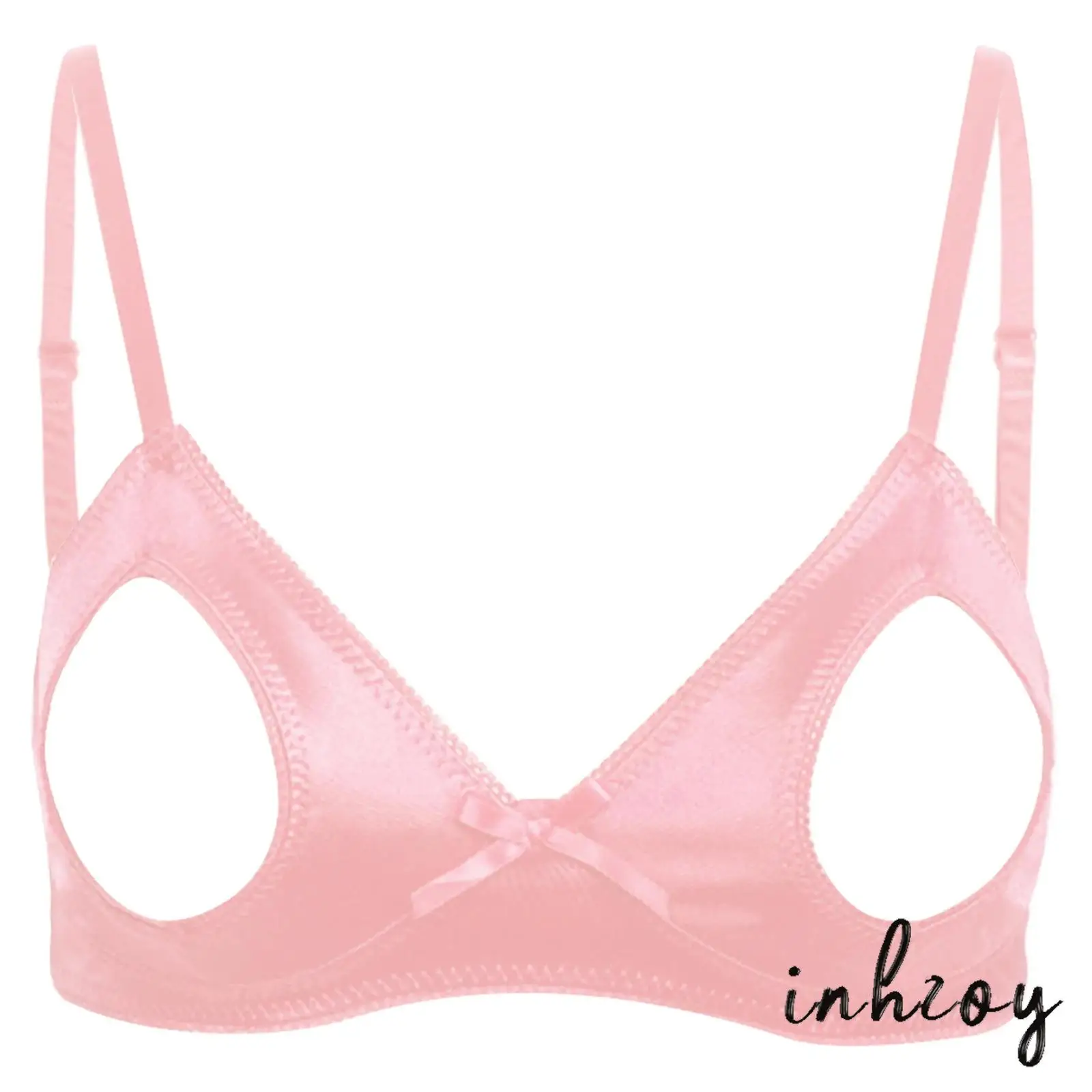 

Adults Women Bra Cutout Push Up Shelf Bra Tops Adjustable Straps Lace Trim Brassiere for Valentine Day Couple Night