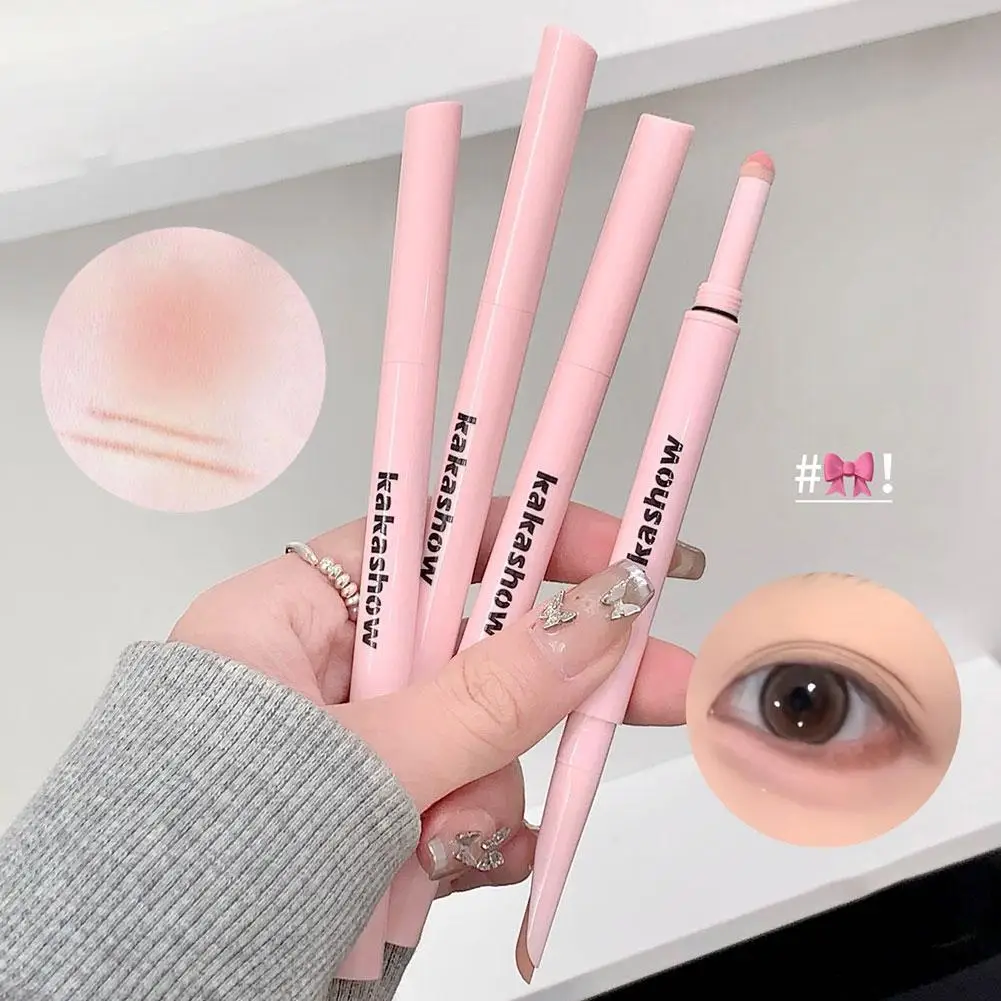 Dual Ended Eye Highlight Pen Waterproof Long Lasting Natural Silkworm Shadow Enlarging Smooth Texture Easy Makeup Tool