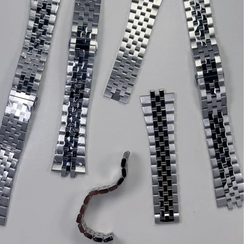 جديد DaytonaFive-bead Lu Shi نوع حزام ساعة اليد متوافق مع حزام ساعة من الفولاذ المقاوم للصدأ DATEJUST25mm * 18mm شقة mout