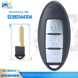 KEYECU S 180144104   Para Nissan Pulsar x-trail QashQai 2014 2015 2016 2017 mando a distancia inteligente Fob 433,92 MHz ID47 Chip 3 botones