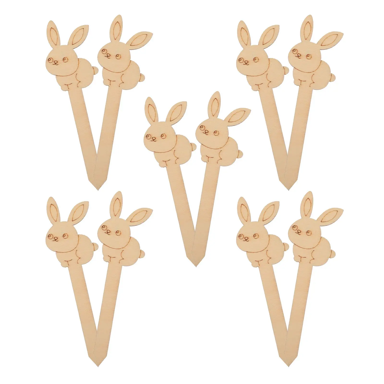 10 шт. деревянные закладки в форме пасхального кролика, декоративные книжные бирки ручной работы для студентов, читателей, учителей, подарки