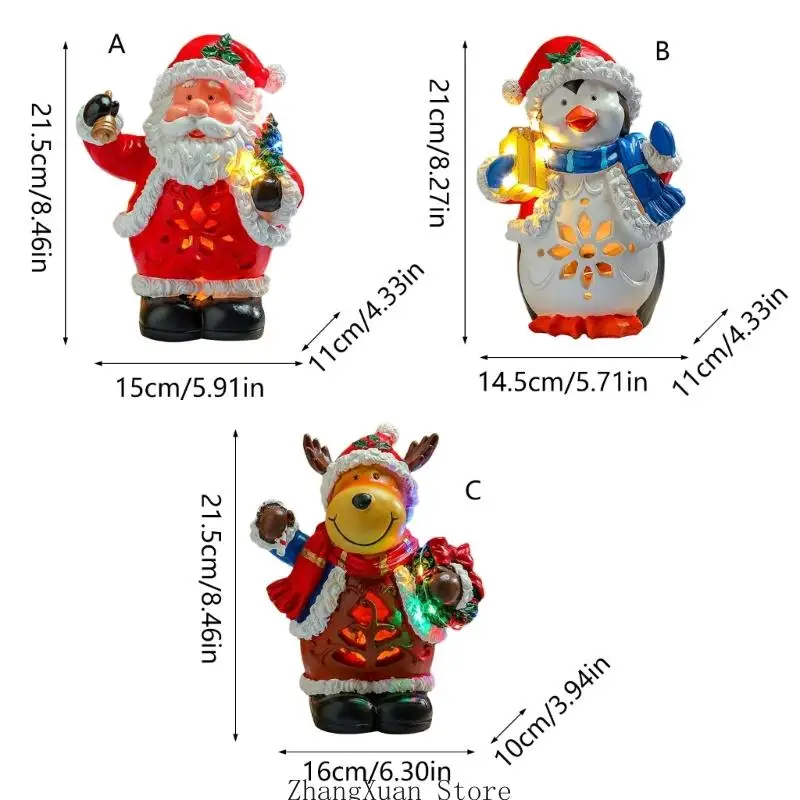 Musikalisch beleuchtete Weihnachtsfigur für und Thekendisplay Innenbereich, USB- oder Batteriebetrieb für saisonale – Detail 6