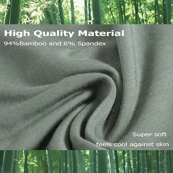 Jinshi Men's Boxer Briefs Bamboo Breathable No Ride Up Open Fly Boxers Underwear