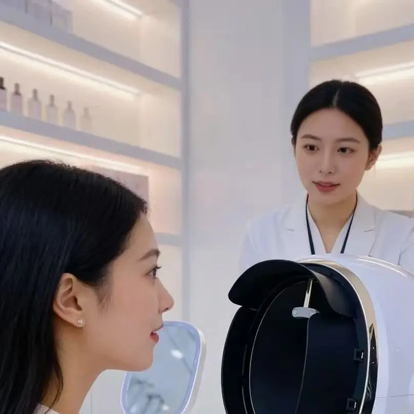 

3D Skin Analyzer Portable facial scanner with magic mirror - moisture/oil/texture tester for home and professional use