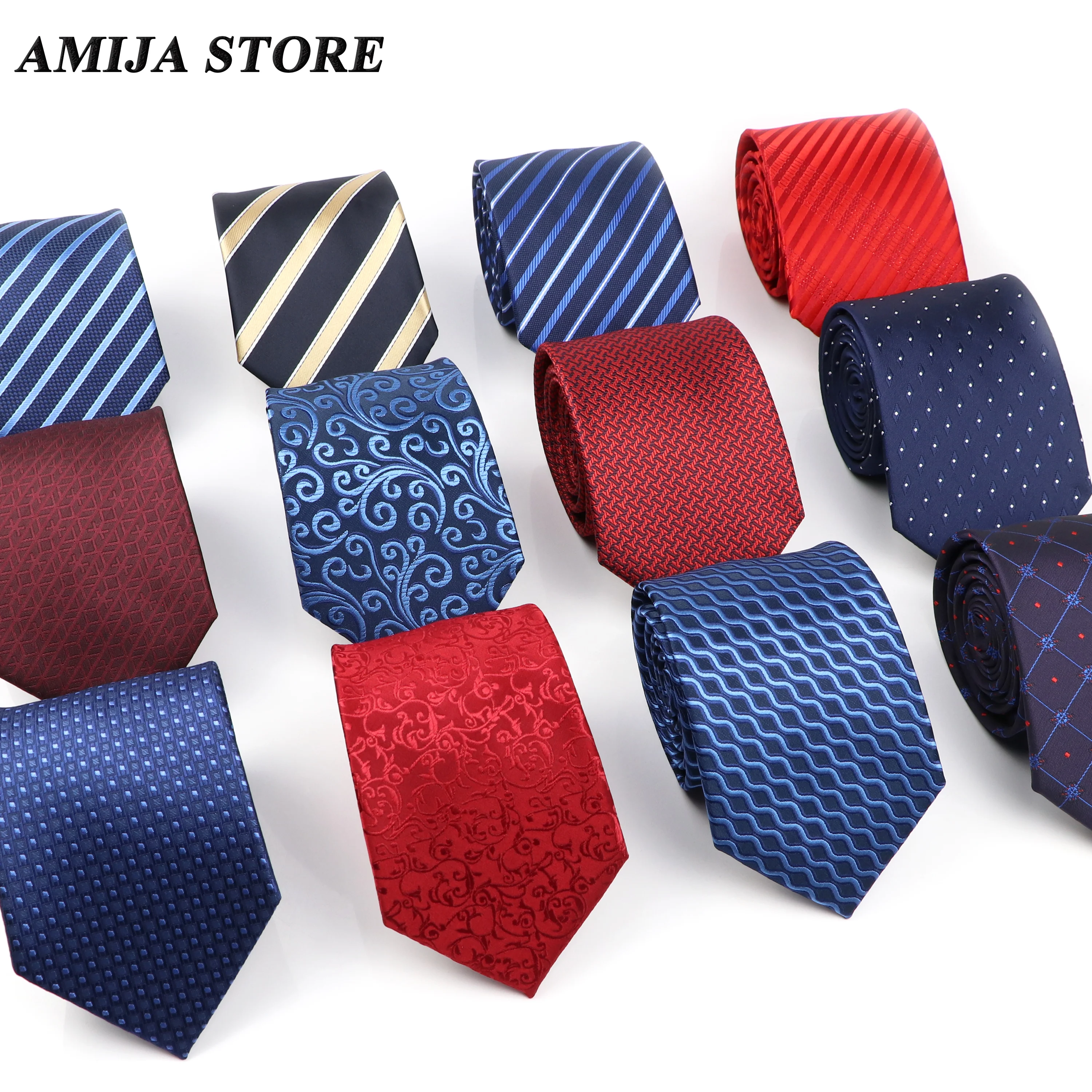 Necktie For Man Origin Gift Business Accessories Men's Red Blue Striped Tie Wide Tie Luxury Office Wedding Party Cravat Freeship