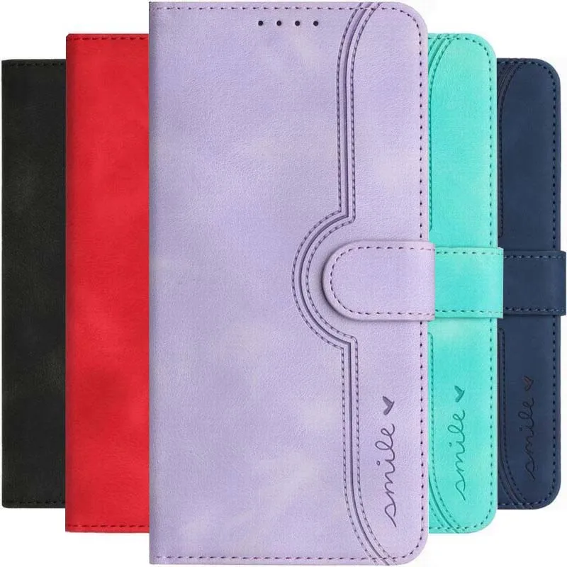

Pop Cute Smile Wallet Phone Case For Samsung Galaxy S23 S22 S21 S20 FE S24 Ultra S10 Plus S10E Card Slots Wallet Protect Cover #
