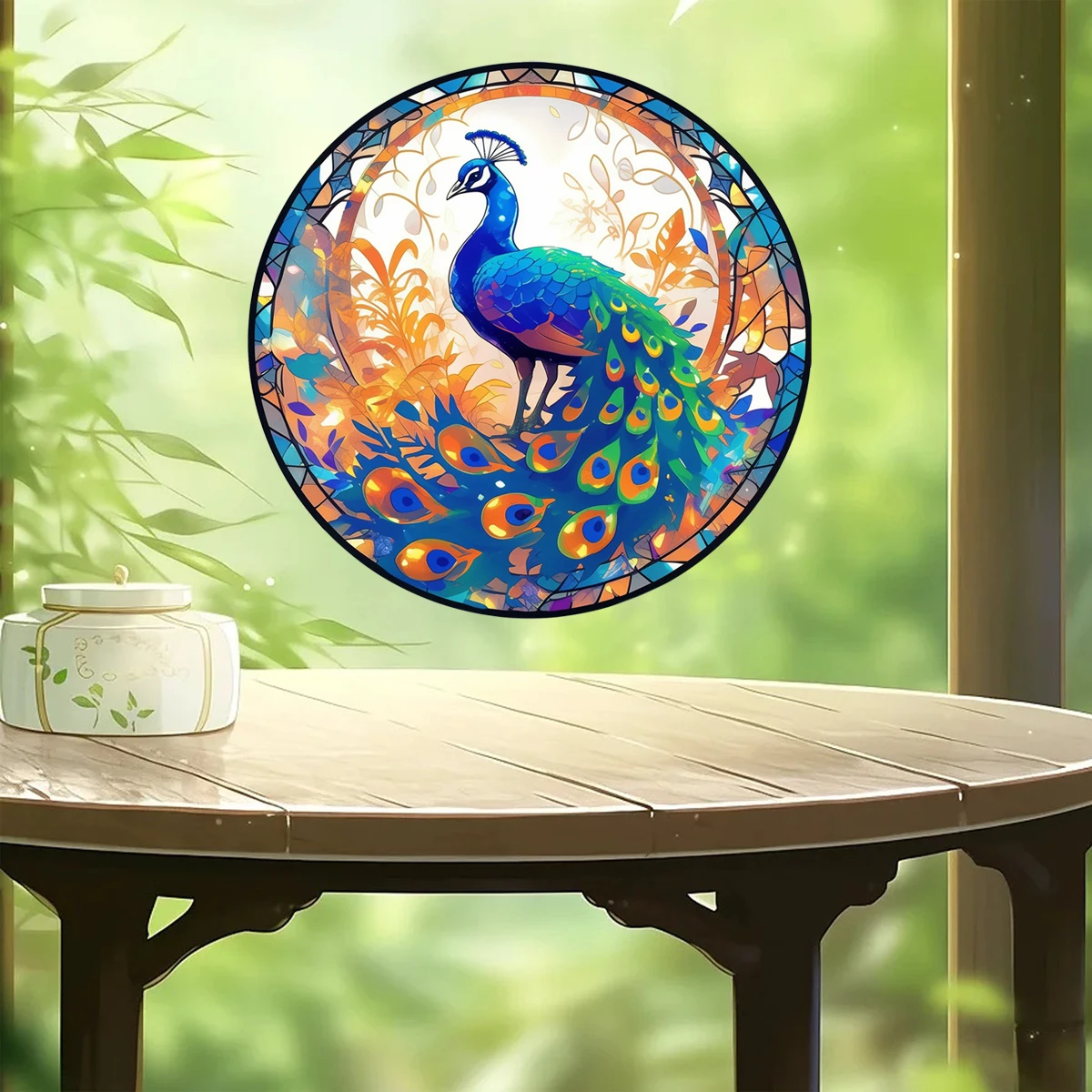 Peacock Window pvc Sticker Glass 3D Decal Anti Bird Strike Home Decor