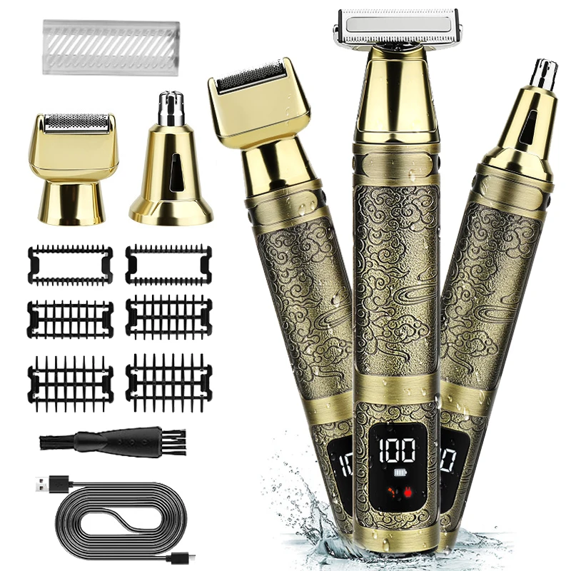 3-in-1 Men's Shaver Waterproof Set Multi Functional Shaver Body Hair Trimmer Metal Machine Nose Hair Trimmer