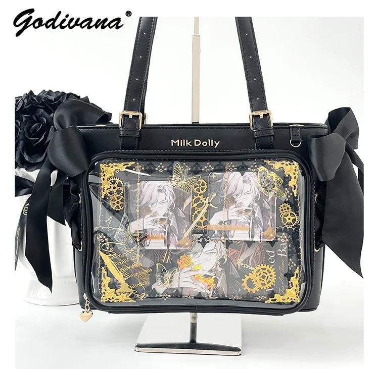 

Original Design Ribbon Crossbody Leather Bolso Lolita Itabag Women's Sweet Large Capacity Tote Bag Girls Shoulder Bags