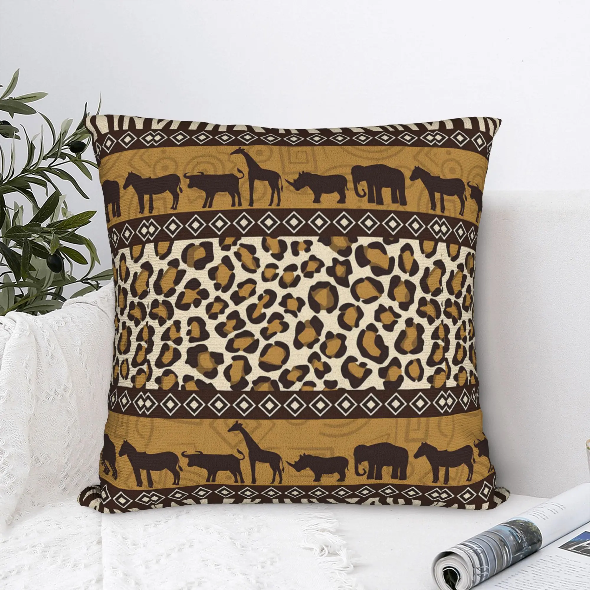 Traditional Ethnic Tribal Pattern  Pillowcase Polyester Cushion Cover Decoration Kizomba Pillow Case Cover Home Square 40X40cm