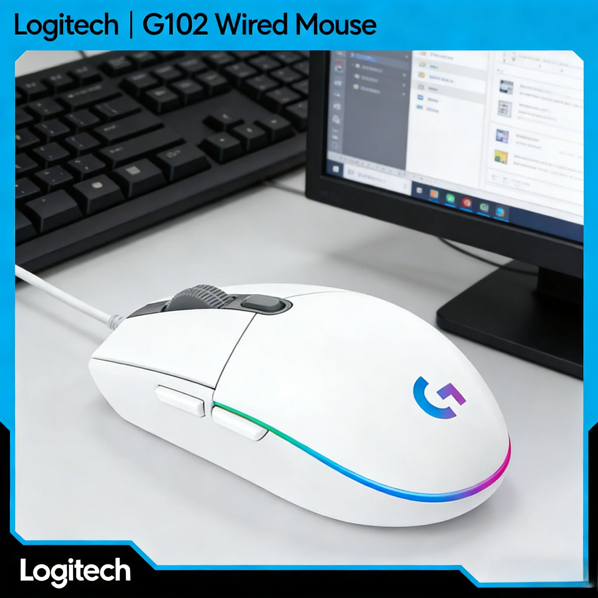 

Игровая мышь Logitech G102, легкая, с RGB-подсветкой Flow Lighting и LIGHTSYNC