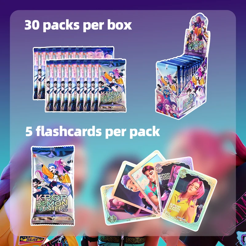 25/75/150PCS Anime Kpop Demon Hunters Collectible Card Blind Box Rare Anime Character Games Collection Card Mystery Bag for Fans