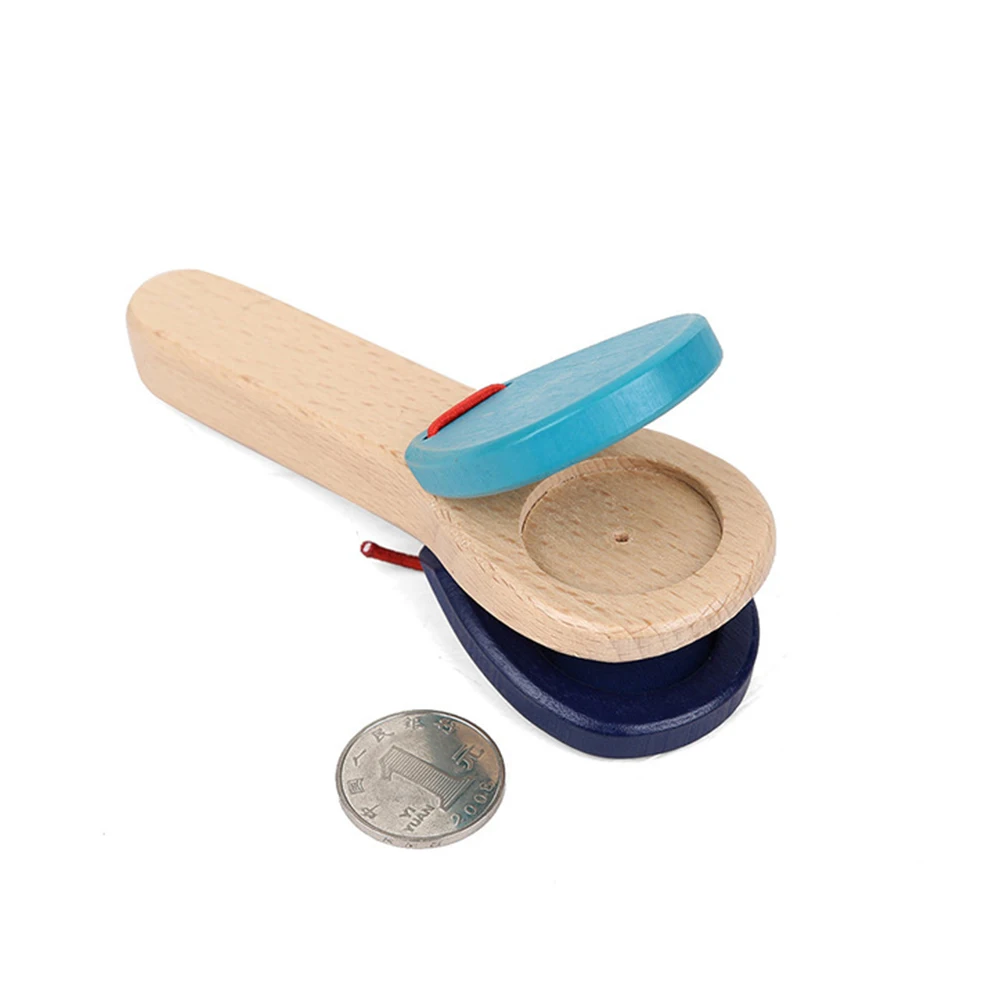 صنجات خشبية بمقبض طويل، مصفق يدوي بألوان زاهية للأطفال، أدوات قرع الموسيقى التعليمية، مصفقات خشبية