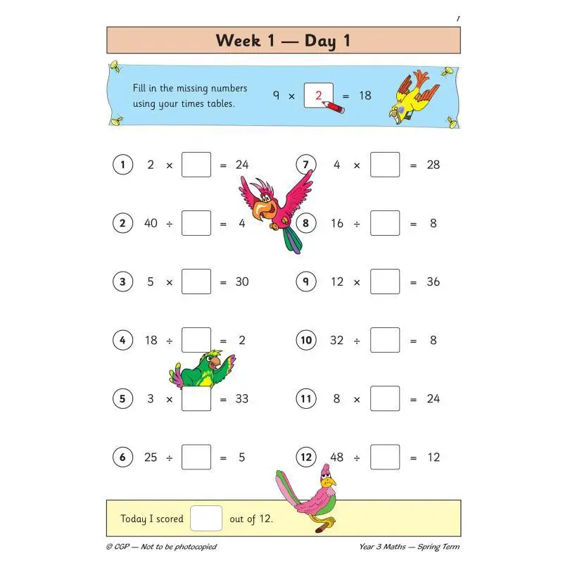 Novo livro de prática diária de matemática ks2 ano 3 primavera prazo cgp livros coordenação grupo publicações 9781789086508 livro