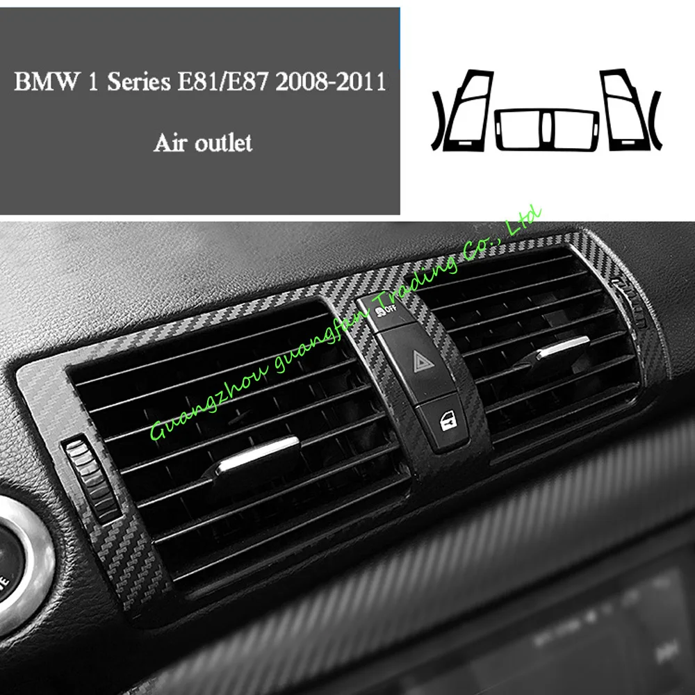 For BMW 1 Series E81 E87 Interior Central Control instrument Panel Handle Carbon Fiber Sticker Decals Car styling Accessorie