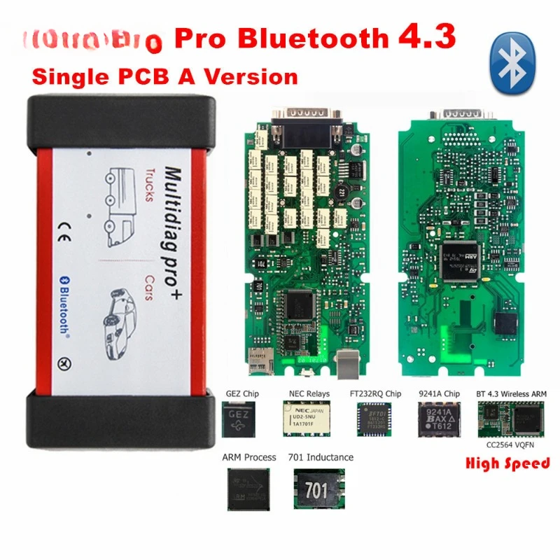 DS150E single board high quality V2021.11 4.3 Bluetooth car diagnostic instrument