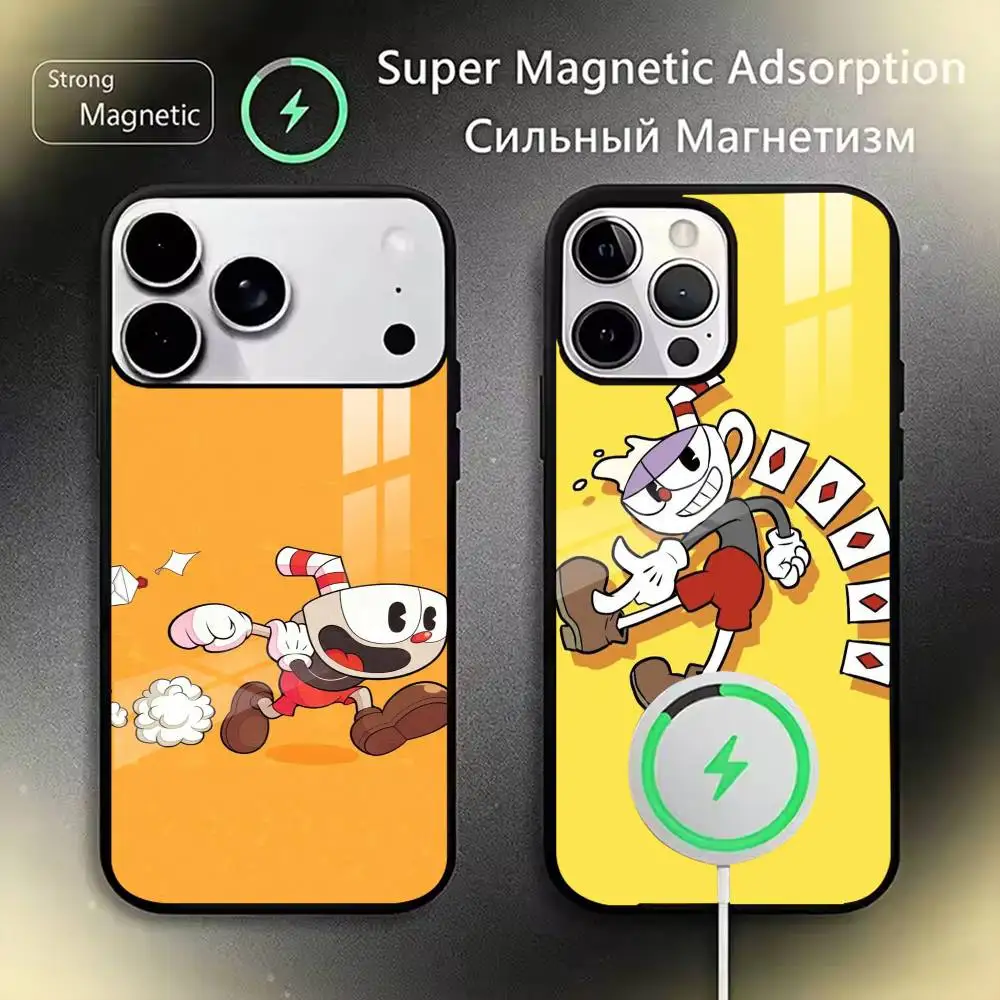 

Cuphead Phone Case For iPhone17,16,15,14,13,12,11 Plus,Pro Magnetic with Magsafe Wireless Charging