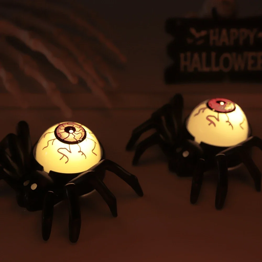 Halloween LED Spider Lighting Ornament Horror Eyeball Skull Lamp Atmosphere Prop Party Ghosts Decorations Halloween Decor Home