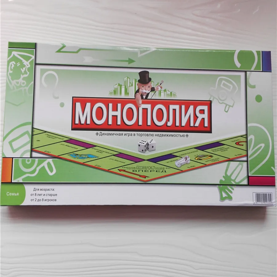 Monopoly Board Game Classic French, Russian, British, Arab, Spanish Chessboard Cards Are Easy To Carry