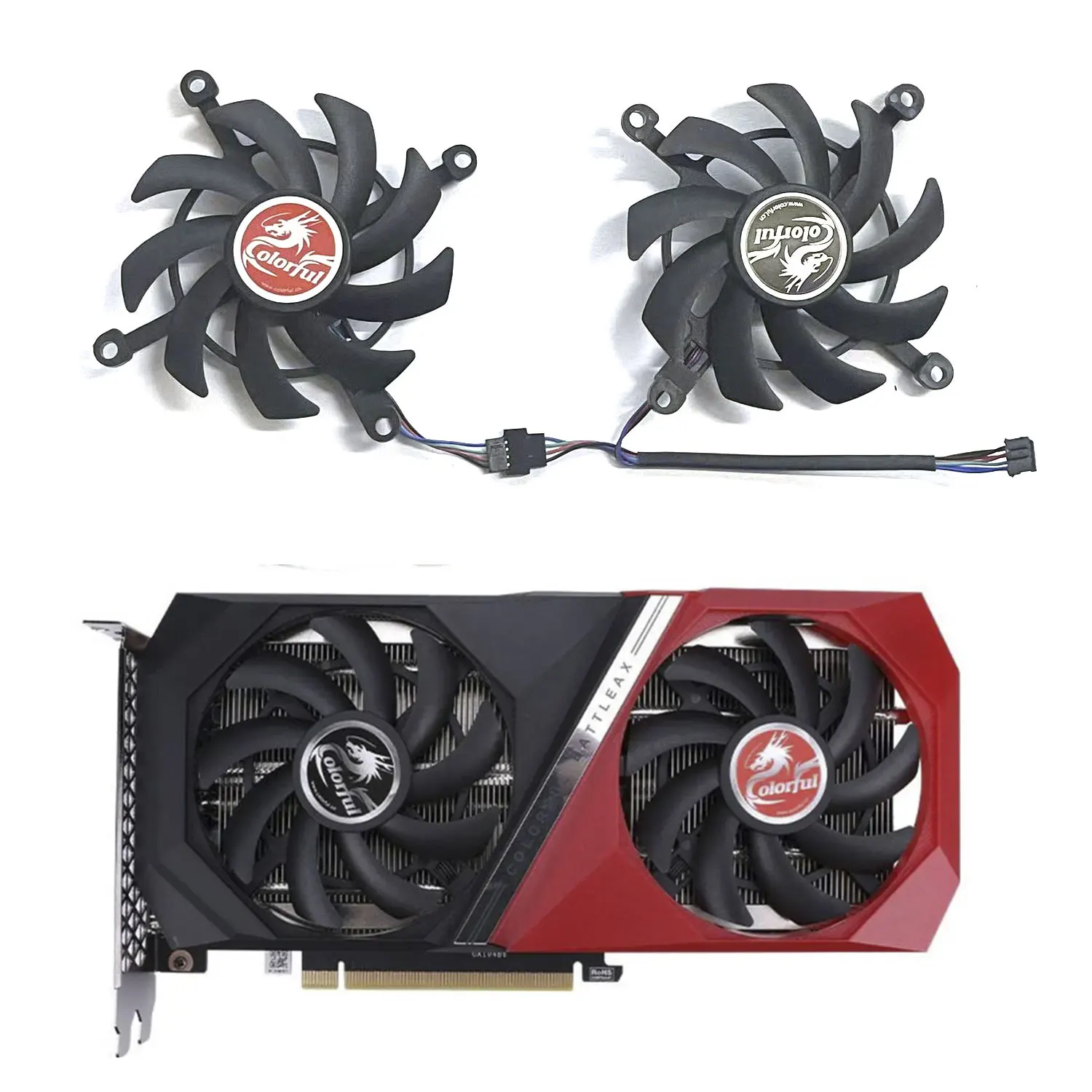 

2 FAN Brand new 4PIN 85MM RTX 3060 3060 TI GPU fan for colorful GeForce RTX 3060 Ti RTX3060 NB DUO 12G V2 L-V graphics card