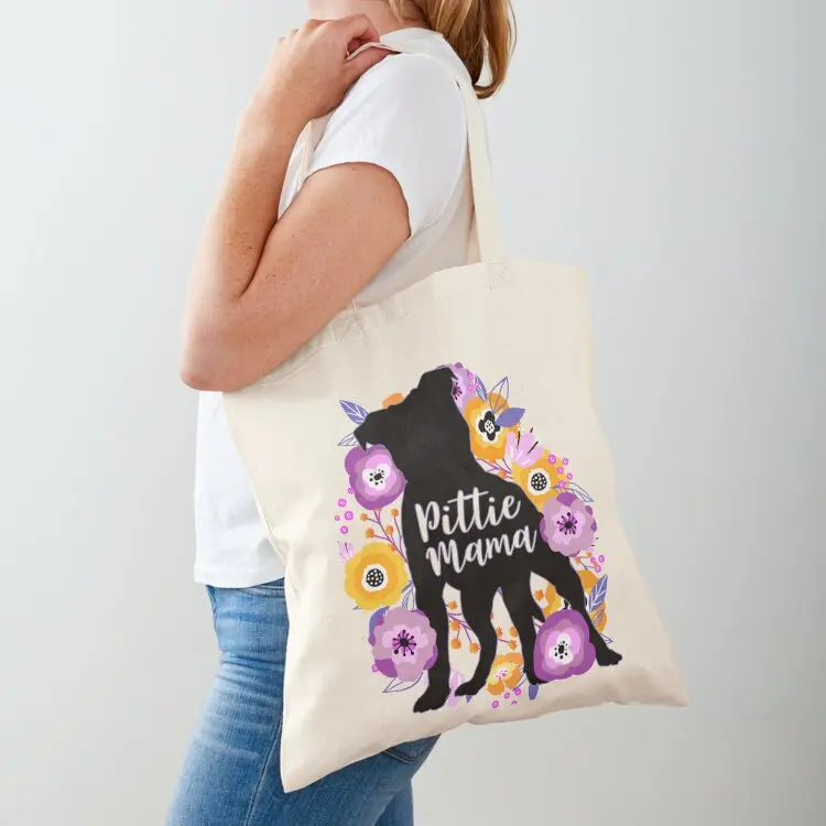 

Pittie Mama Flower burst Tote Bag shopper bag women canvas cute tote bag tote university cute pouch