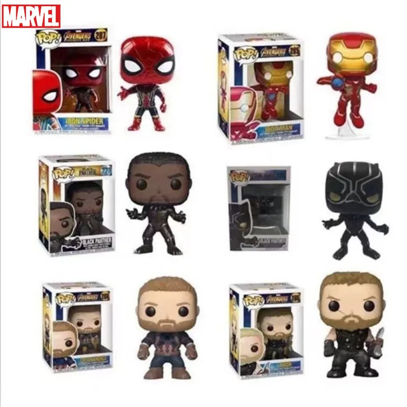 

Amazing Funko Pop Marvel Avengers Character Spider Man Iron Man Captain American Thor Hulk War Machine Model Children's Gift