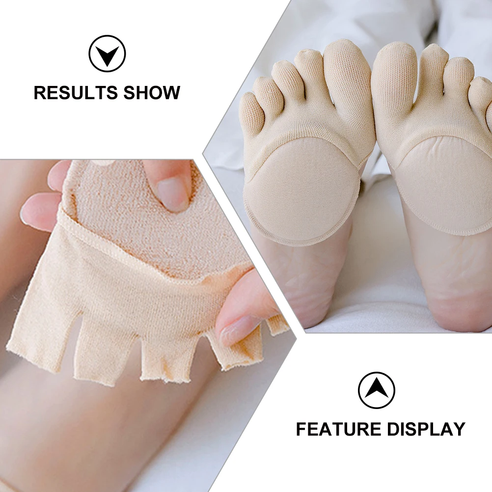 

1 set Half Palms Socks Premium Cotton Toe Topper Breathable Forefoot Socks Durable For High Heels Sandals Ballet