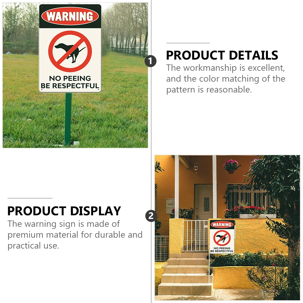 

3 Pcs Pet Dog Warning Sign Hanging Painting Picture for Yard Decor Garden Metal No Toilet Iron Be Respectful