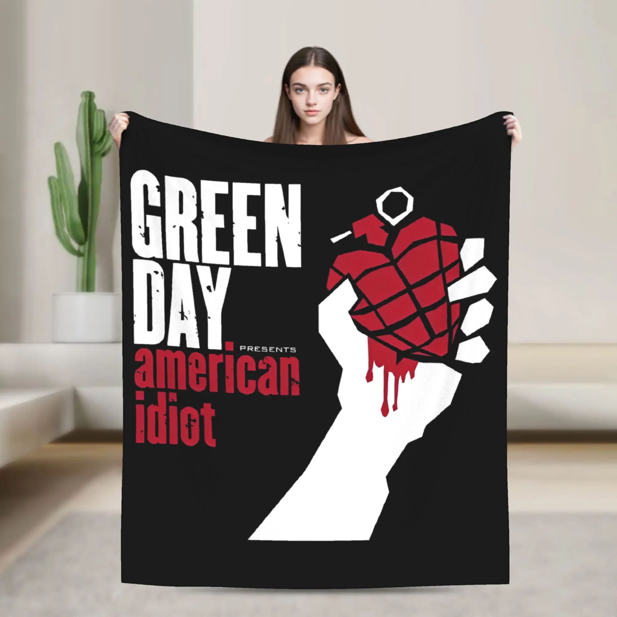 

Green Days Punk Blanket American Idiot Albuum Flannel Awesome Breathable Throw Blankets for Home Decoration