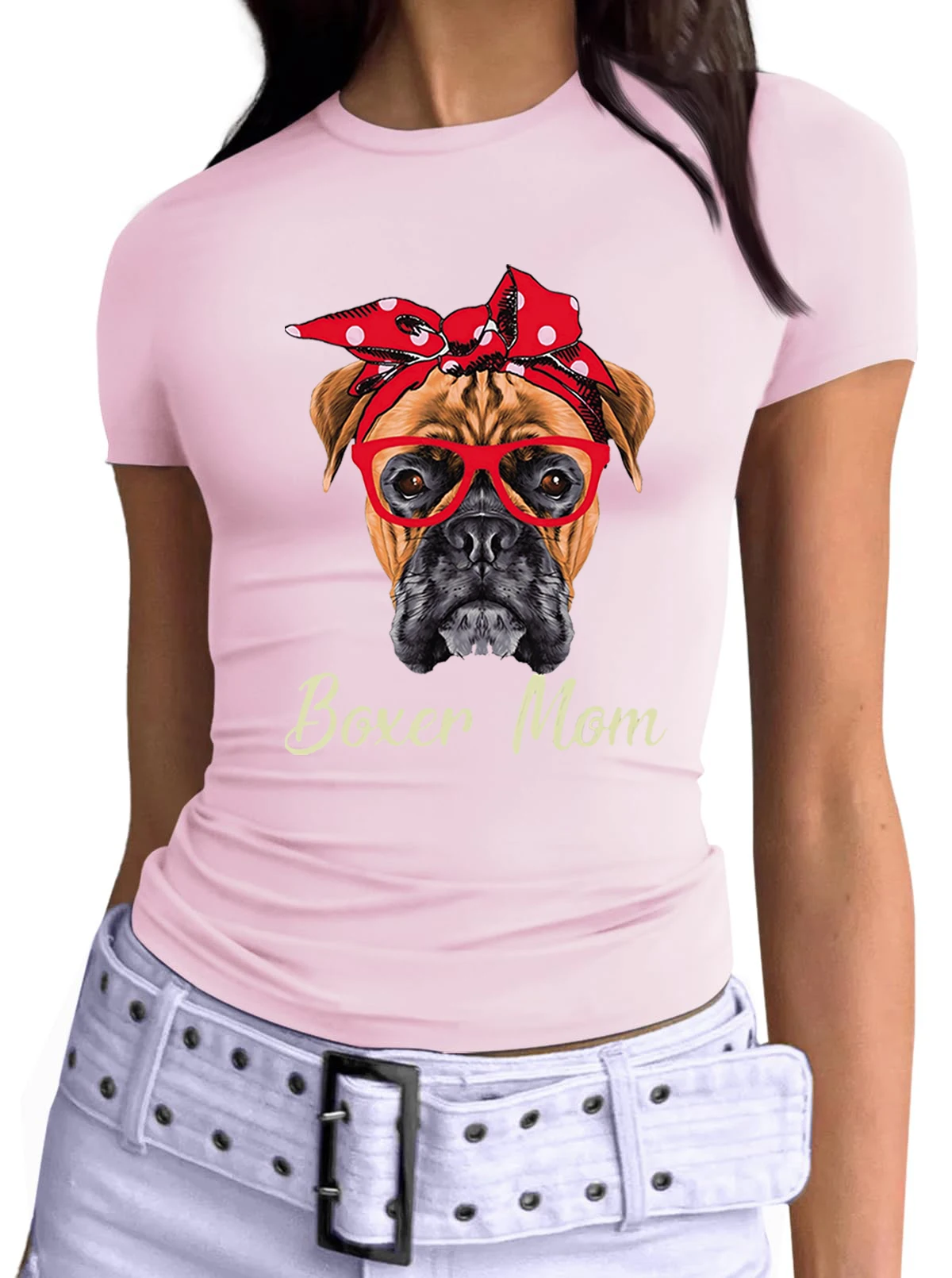 Funny Boxer Mom Dogs Father Day Dog Lovers T Shirts Graphic Cotton Streetwear Short Sleeve Birthday Gifts Summer Style T-shirt