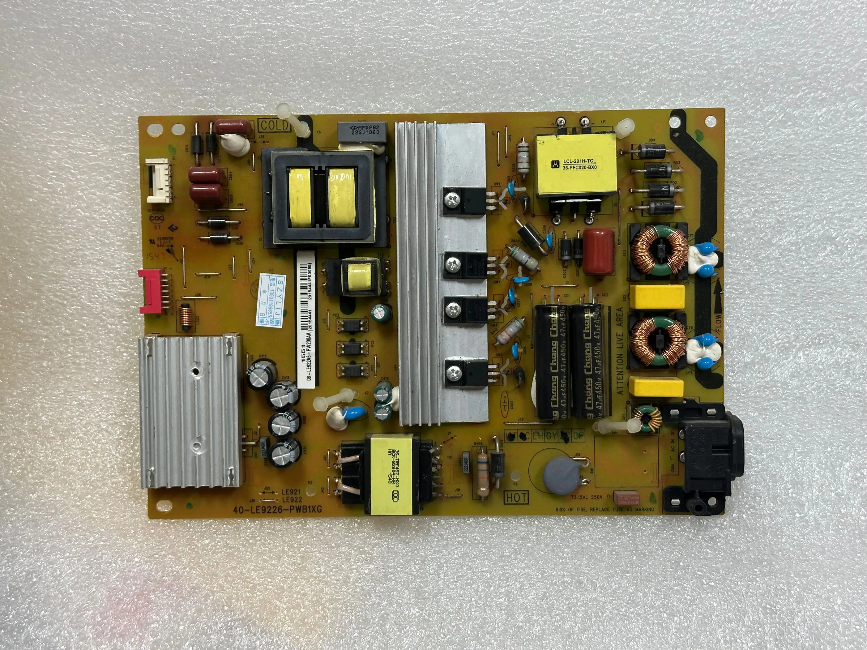 

Оригинальная плата питания L50P1S-F B55A769U 40-LE9226-PWB1XG 08-LE922A6-PW200