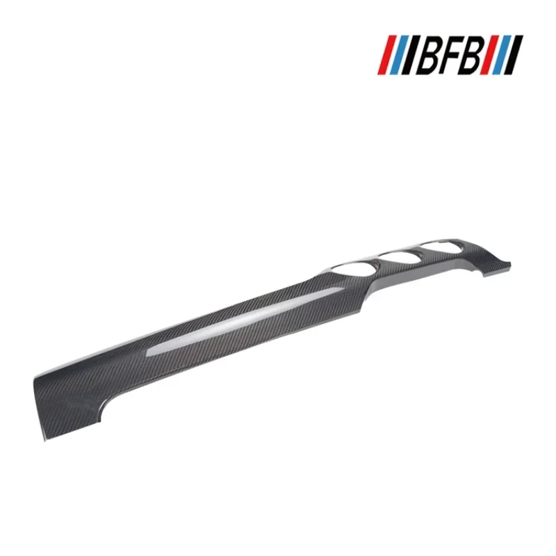 

For Ford Mustang Real Dry Carbon Fiber 2014-2021 Interior decoration Right Dashboard Long Trim 3 Hole Drive modification