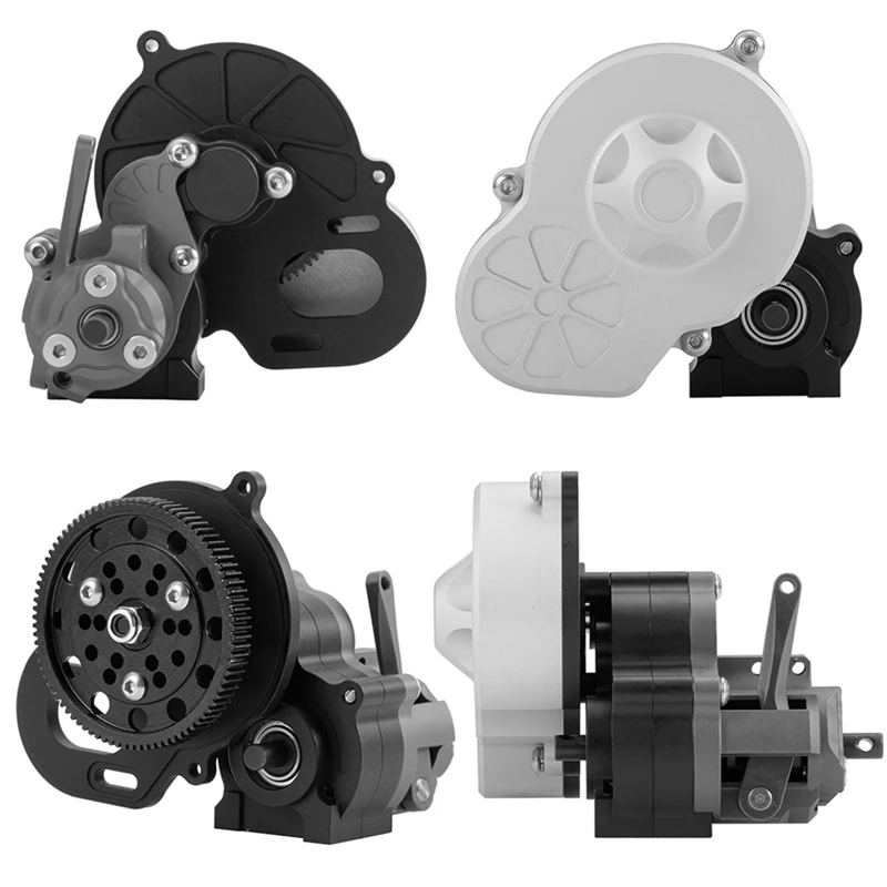 Practical Metal Complete Gearbox Transmission Box with Dig Gear 1 Speed for 1/10 RC Crawler Car Axial SCX10 AX10 Wraith,Titanium