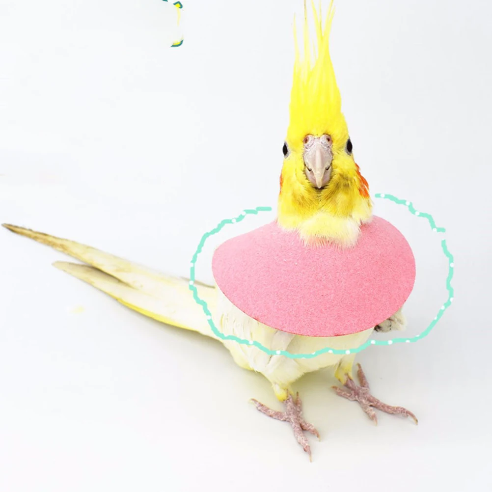 

Anti-biting Collar Parrot Bird Neck Cone Pink Color Protects Pecking Wounds Promotes Healing Microfiber Safe Durable