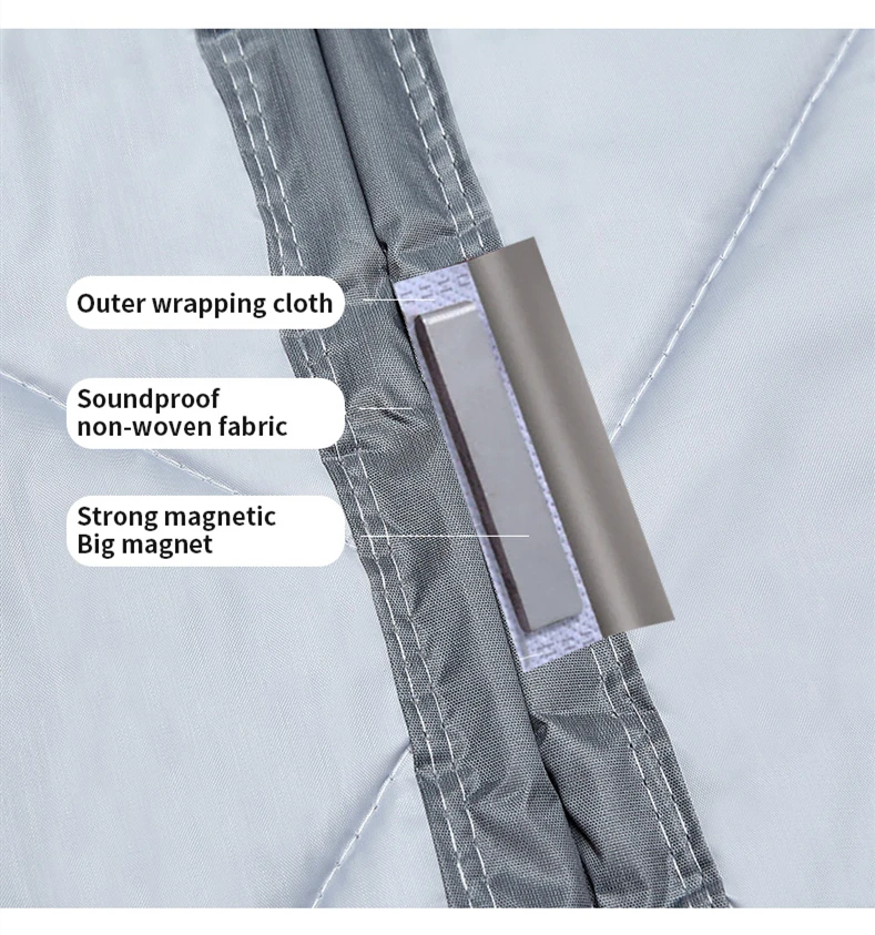 Thicken Durable Oxford Fabric Door Cover, Waterproof Winter Curtain, PU Leather, Magnetic Thermal Insulat