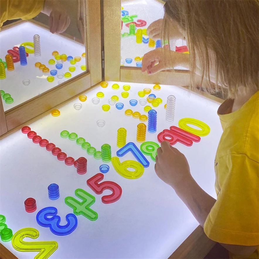 Montessori Toy Light Table Letters And Number Learning Eudcation Montessori Toys For 3 Year Olds Teaching Aid Children Gift D44Y