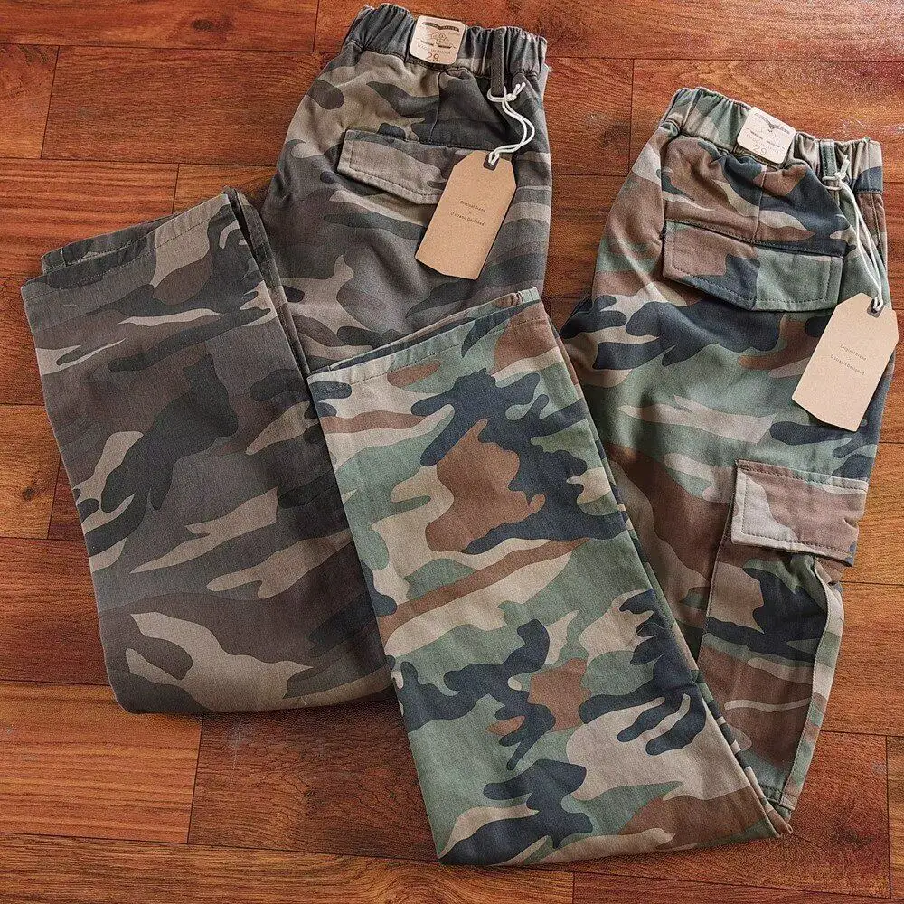 

Новые весенние мужские рабочие брюки в американском камуфляжном стиле, прямые, с множеством карманов, повседневные, износостойкие, эластичные