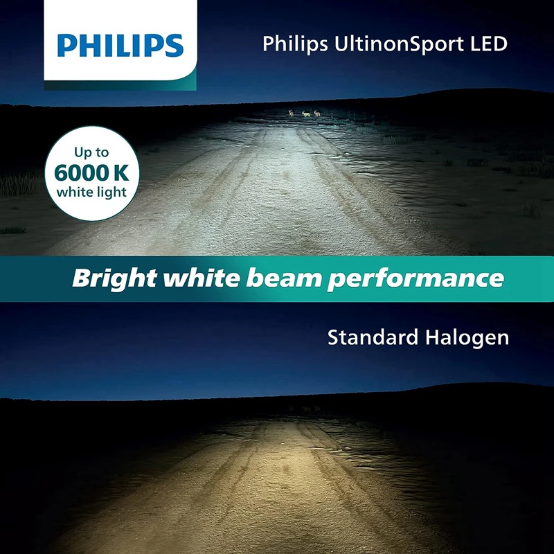 Philips LED H11 Ultinon Pro3015 12V/24V 6000K Bright White Auto Headlight LED Lamps, 2x