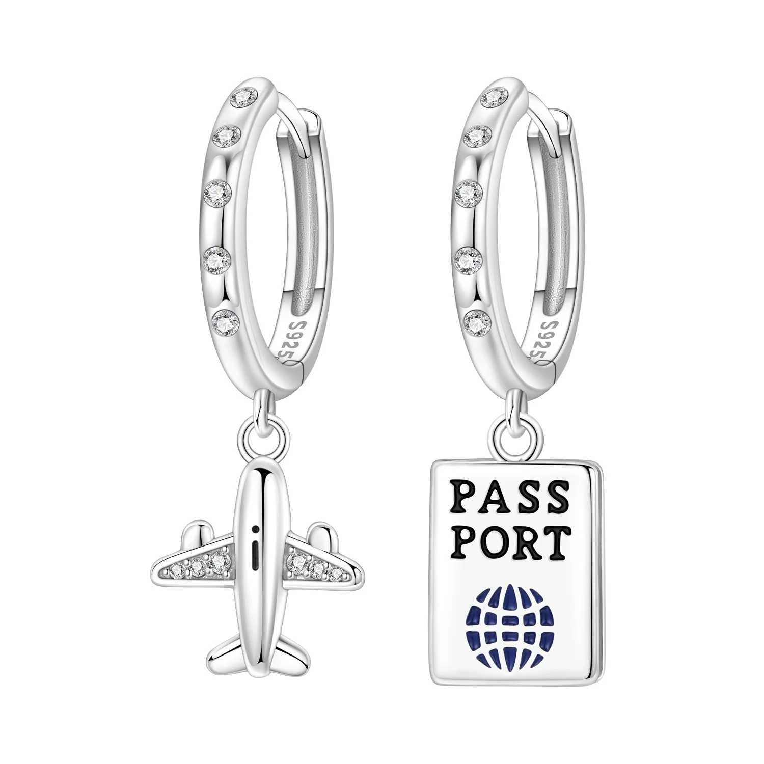 CYCUFF Ohrringe aus 925er-Sterlingsilber, Flugzeug, Reisen, Urlaub, origineller Schmuck, Tropfenohrringe, Schmuck, Party, Jahrestag, Geschenke