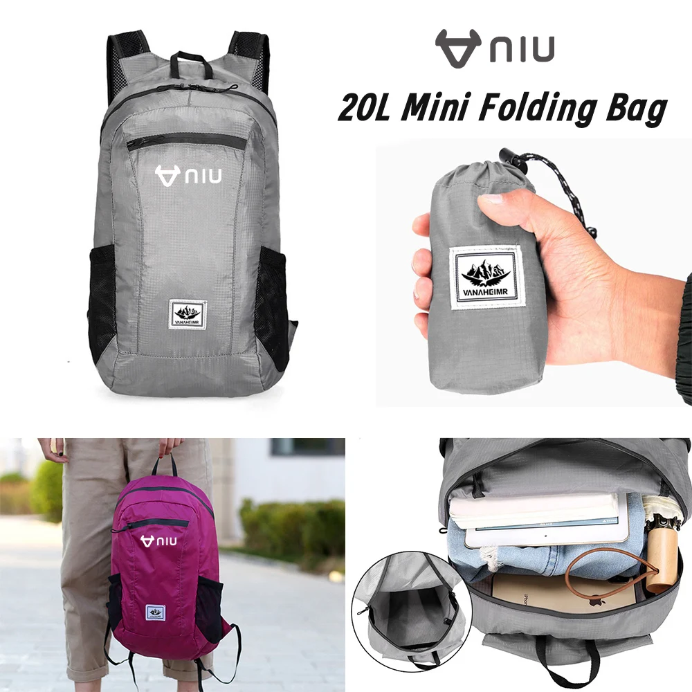 For Niu N1S UQi UQI+S Gt Gts Pro M1s Mqi Nqi 20L Motorcycle waterproof holdall Small Foldable Backpack Storage bag Accessories