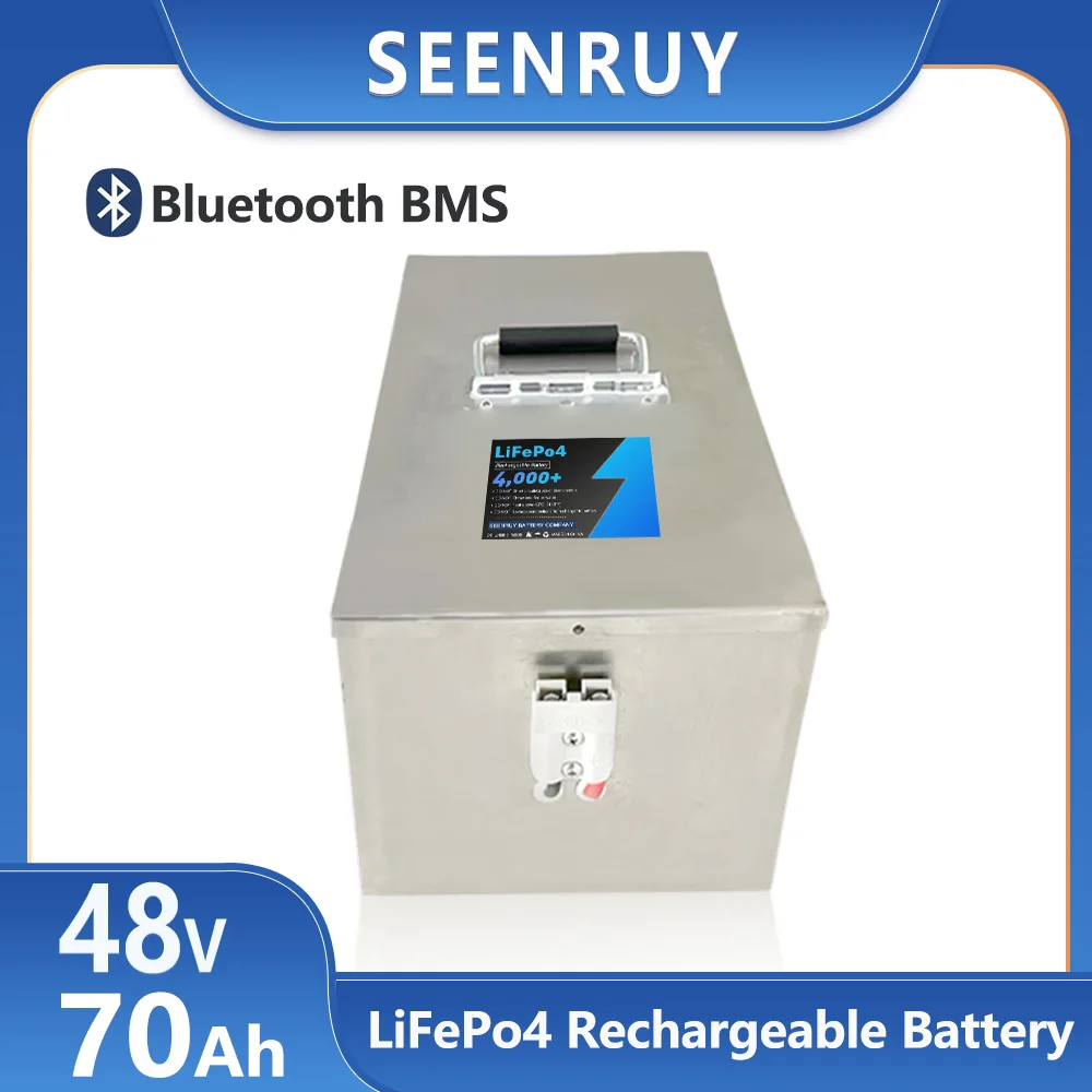 

48v LiFePO4 Lithium Battery Pack 48V 70Ah Motorcycle Built-inBluetooth BMS For 2500W Electric Cart tricycle with 10A Charger