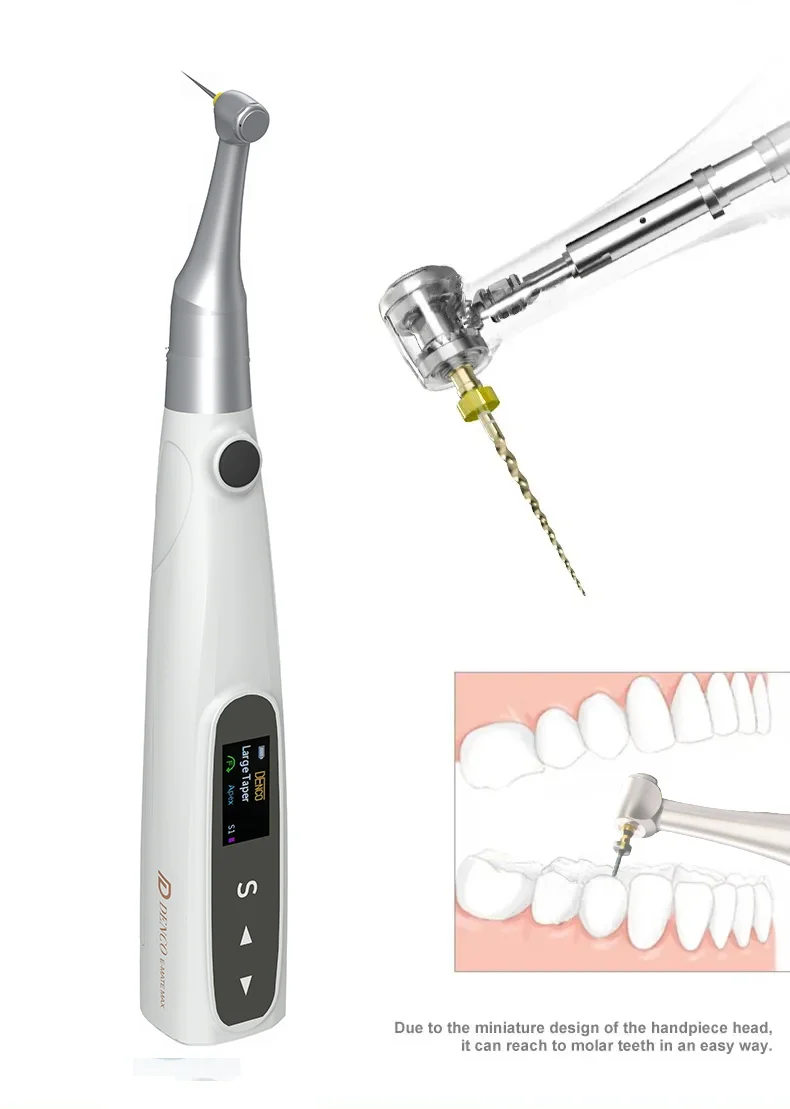 DENCO Dental Endo Motor With Apex Locator 16:1 Contra Angle With Files Holders Reciprocating Root Canal Surgical Equipments