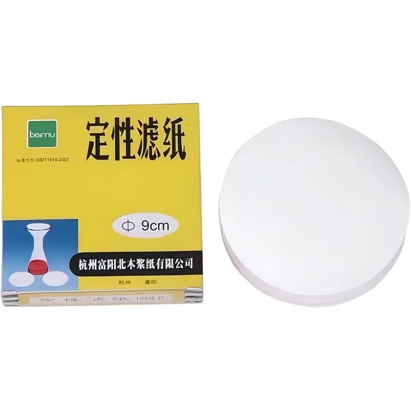 100Pcs 7/9/11/12.5/15/18cm Dia Premium Qualitative Filter Paper Medium Flow Rate for General Chemistry Experiments Filter Paper