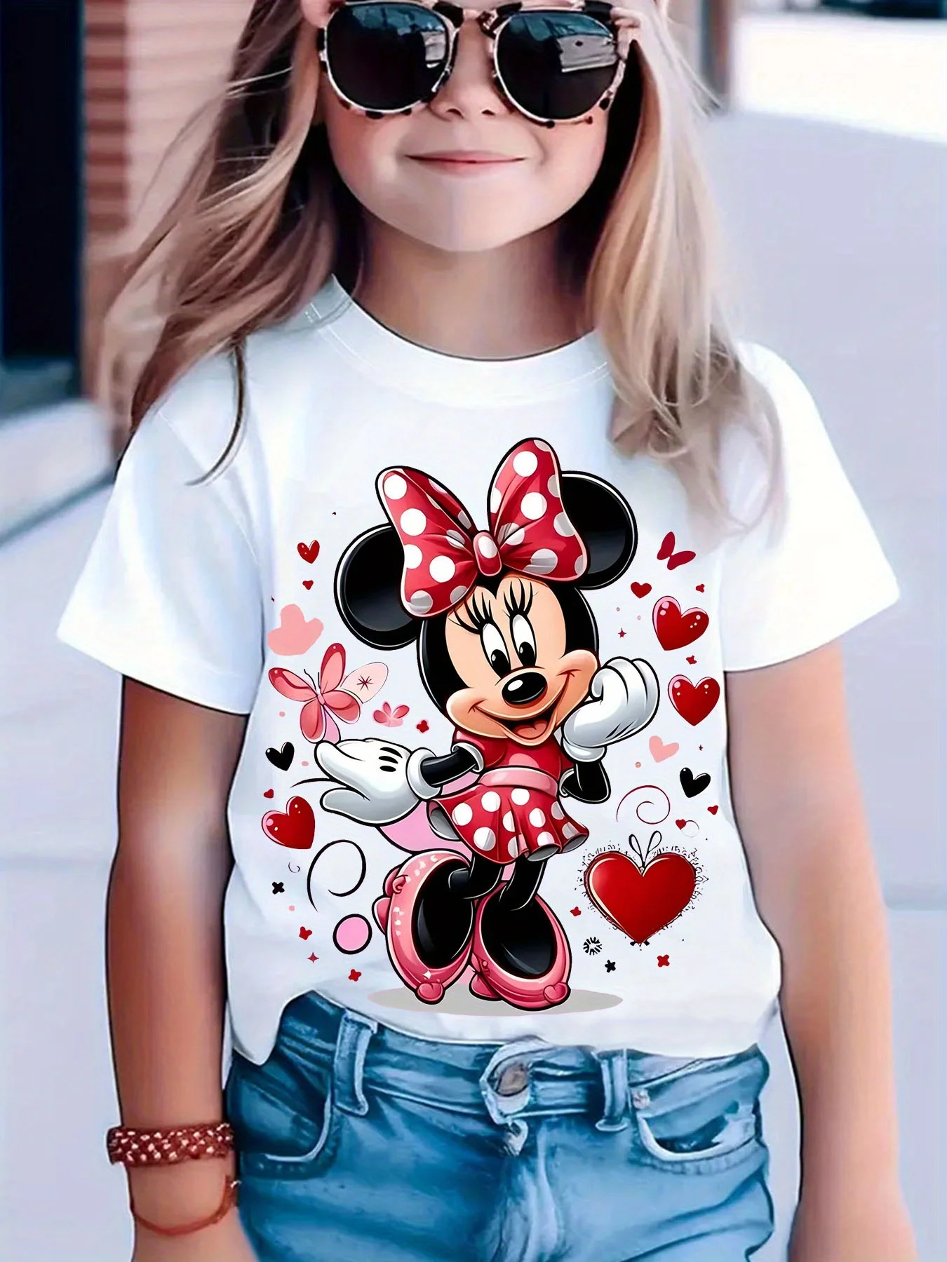 ديزني ميني ماوس الجرافيك الفتيات تي شيرت قصير الأكمام القطن تيز الاطفال الكرتون Y2k بلايز فتاة تي شيرت الصيف ملابس الأطفال #1