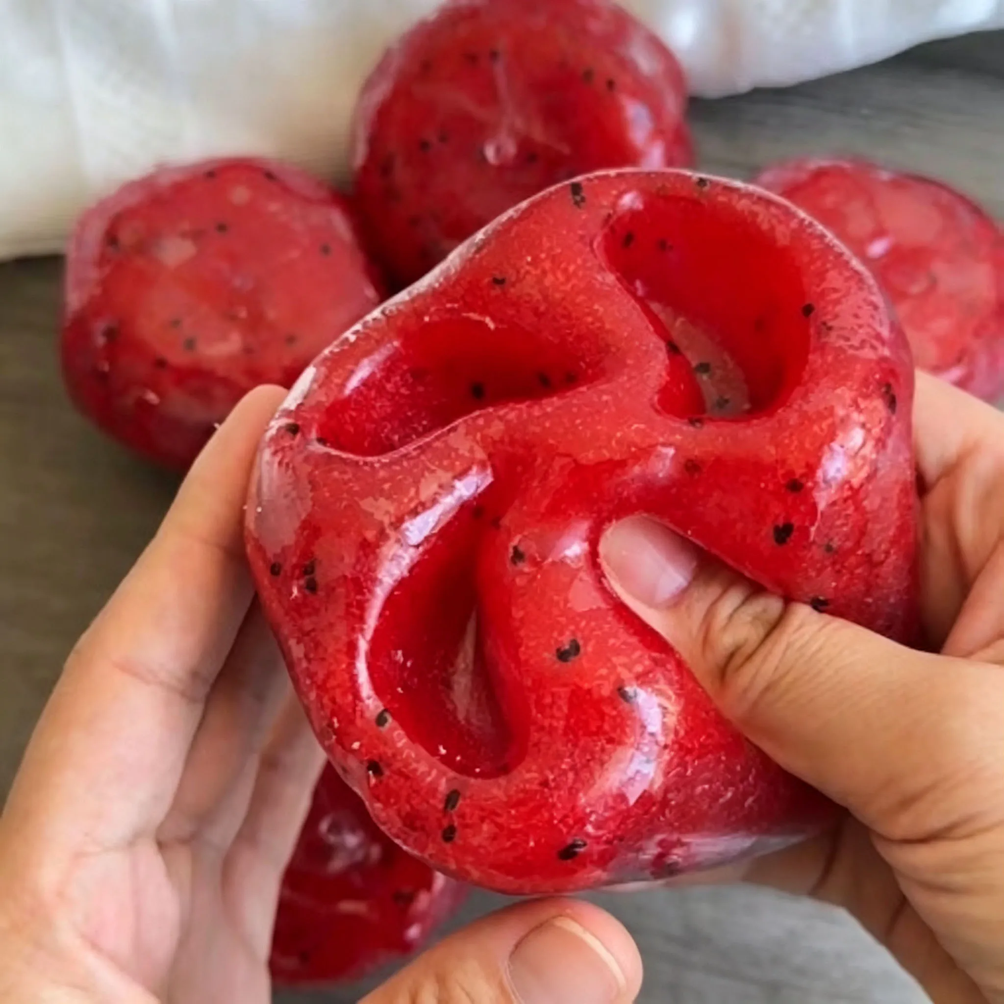 Balle Squishy à Remontée Lente Faite à la Main, Forme Pastèque et Pomme de Terre, Jouet Anti-Stress Doux à Presser